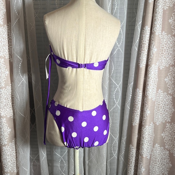 Gottex NWT Purple Polka Dot Bikini - Size 12 - Stunning & Flattering! - Picture 3 of 9